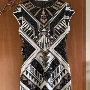 Short Sleeve Sequin Sheath Dress